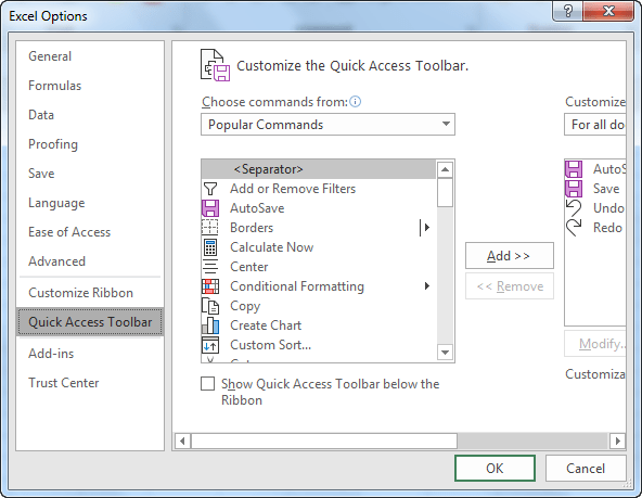 Quick Access Toolbar in Excel How to Customize QAT?