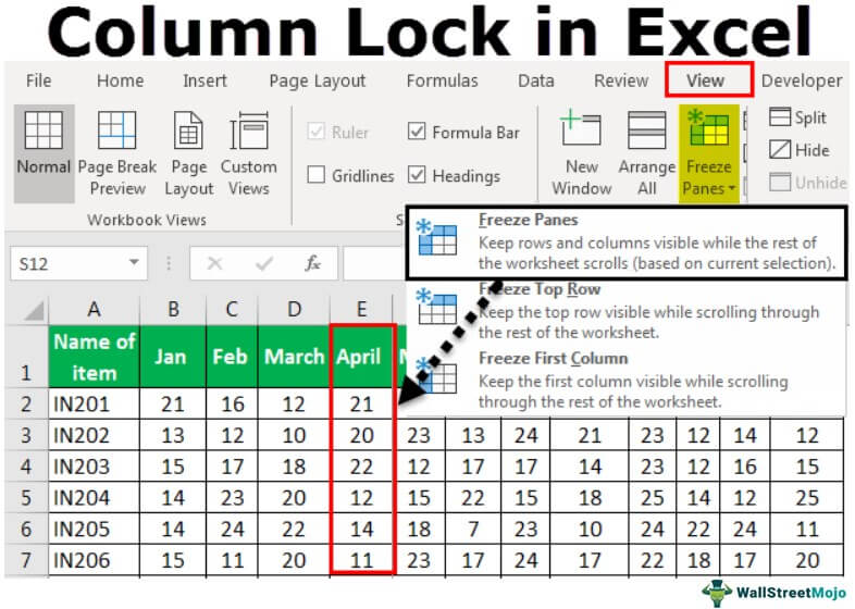 Column Lock in Excel What Is It? Features, Options & Templates.