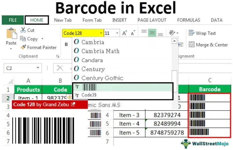 Barcode in Excel How to Generate Barcode in Excel?