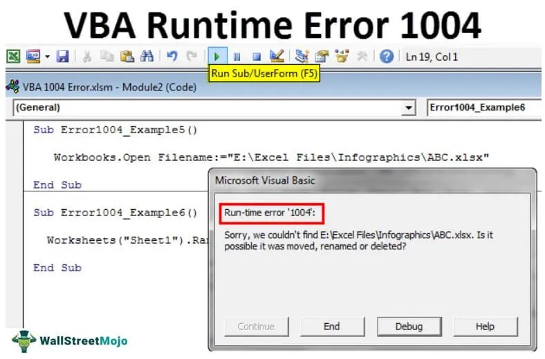 VBA 1004 Error (Top 6 Types) How to Fix Runtime Error 1004 in VBA?
