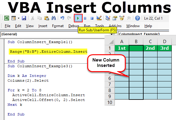 VBA Insert Columns How to Insert Column in Excel Worksheet with VBA?