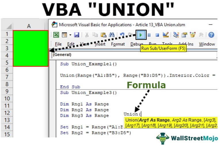 VBA Union Join Multiple Ranges using Excel VBA Union
