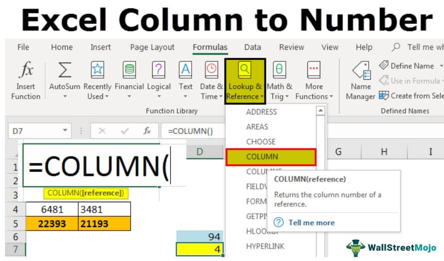 Excel Column to Number What Is It? Formula, Example, Template