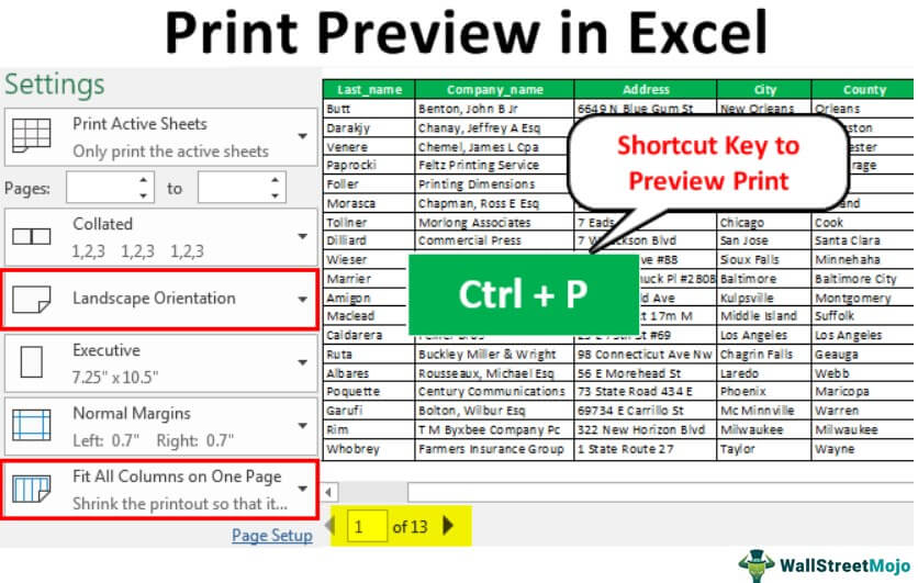 How to use Print Preview Option in Excel? (with Example)