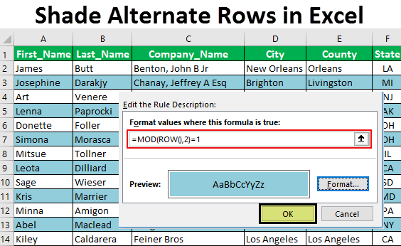 Shade Alternate Rows in Excel Using Top 3 Methods