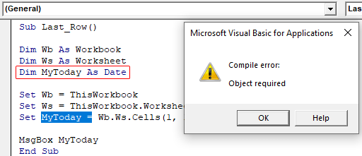 VBA Object Required How to Fix Object Required Error in
