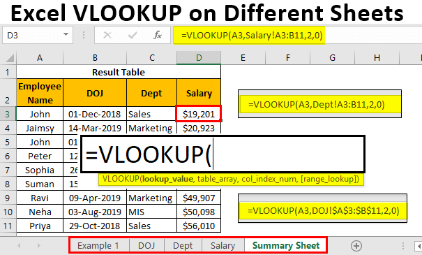 VLOOKUP on Different Sheets Step by Step Guide