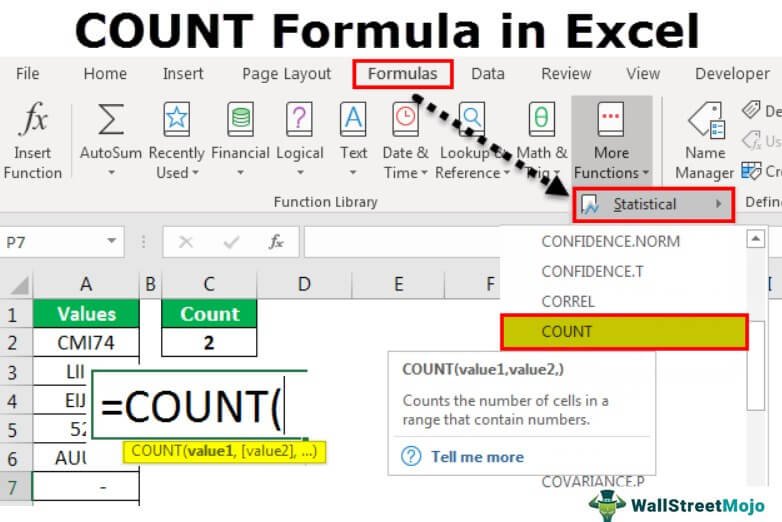 COUNT Function in Excel How To Use? Formula and Examples.