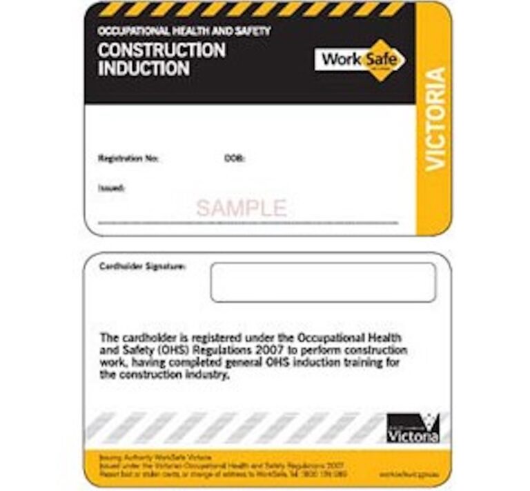 Construction Induction Training & White Card