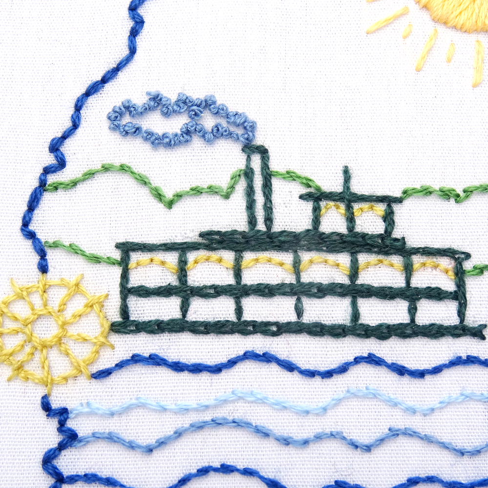Mississippi Hand Embroidery Pattern Wandering Threads Embroidery