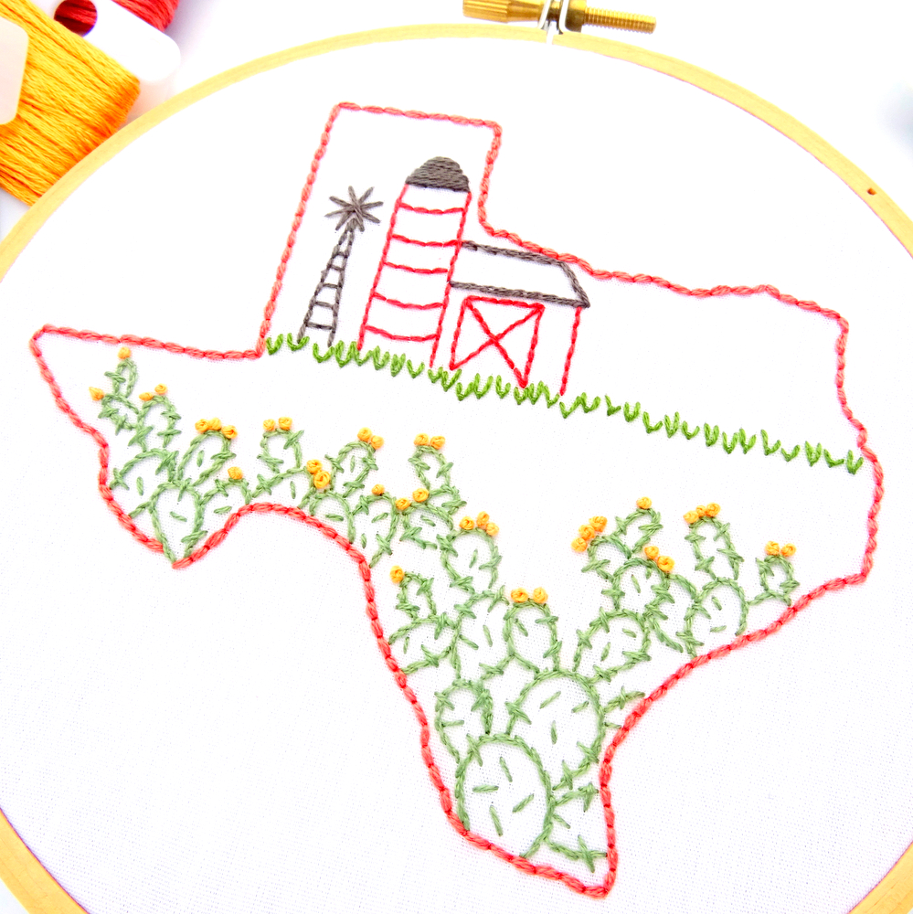 Texas Hand Embroidery Pattern Wandering Threads Embroidery