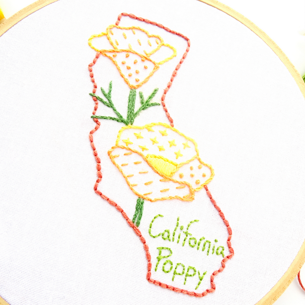 California Flower Hand Embroidery Pattern {California Poppy