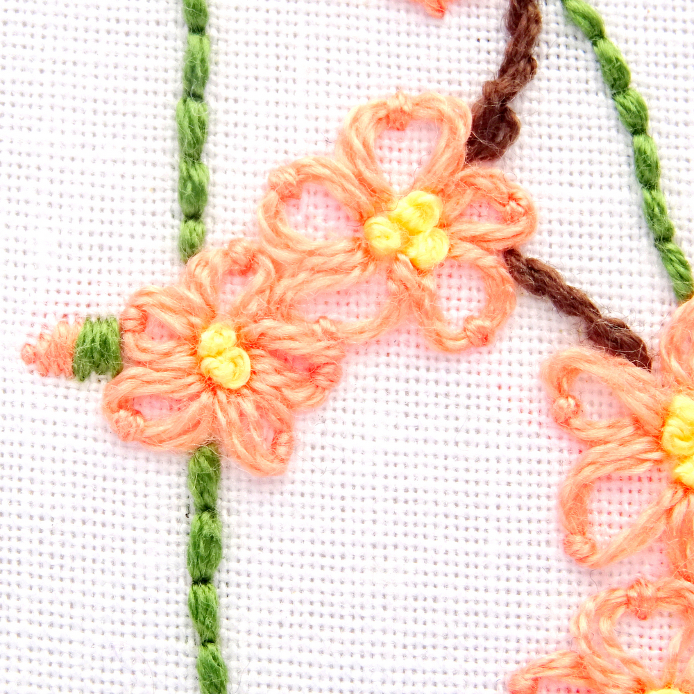 Delaware Flower Hand Embroidery Pattern {Peach Blossom} Wandering