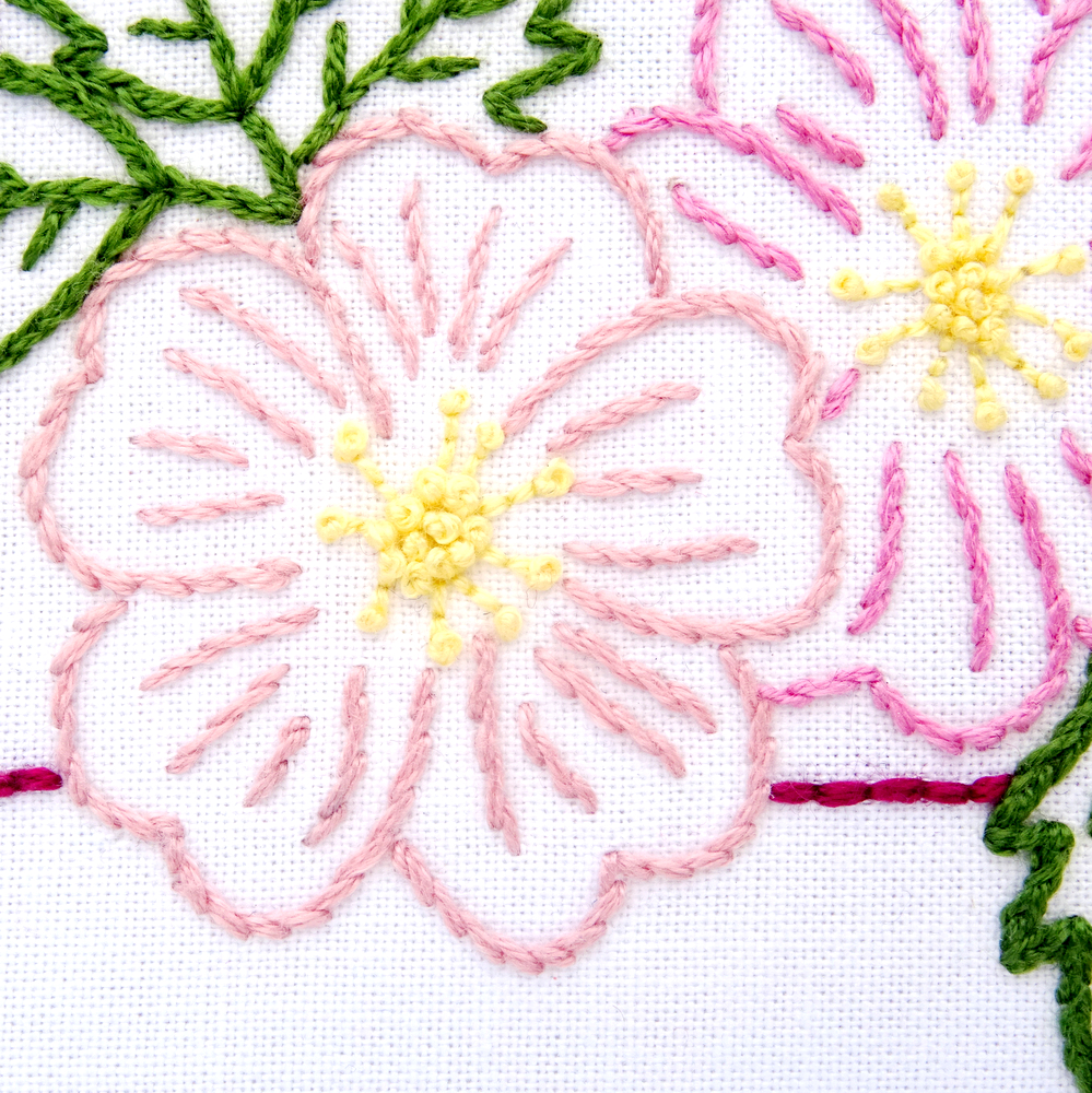 North Dakota Flower Hand Embroidery Pattern {Wild Prairie Rose