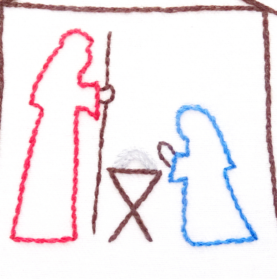 Christmas Nativity & Angel Hand Embroidery Pattern Set Wandering