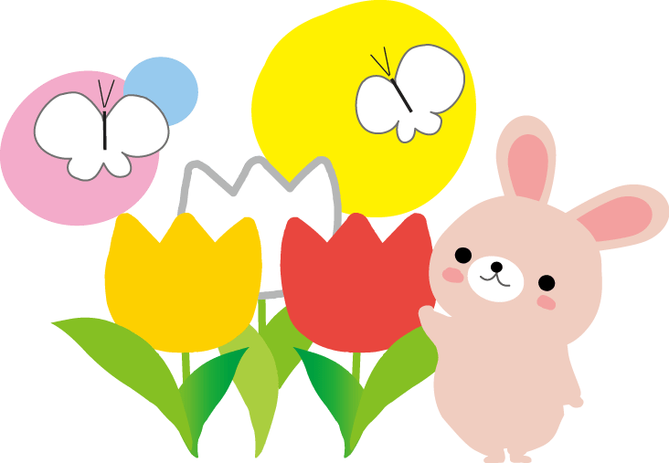 無料イラスト 4月「かわいいチューリップ」36892 | 素材Good 春のイラスト・２月、３月、４月、５月・無料イラスト