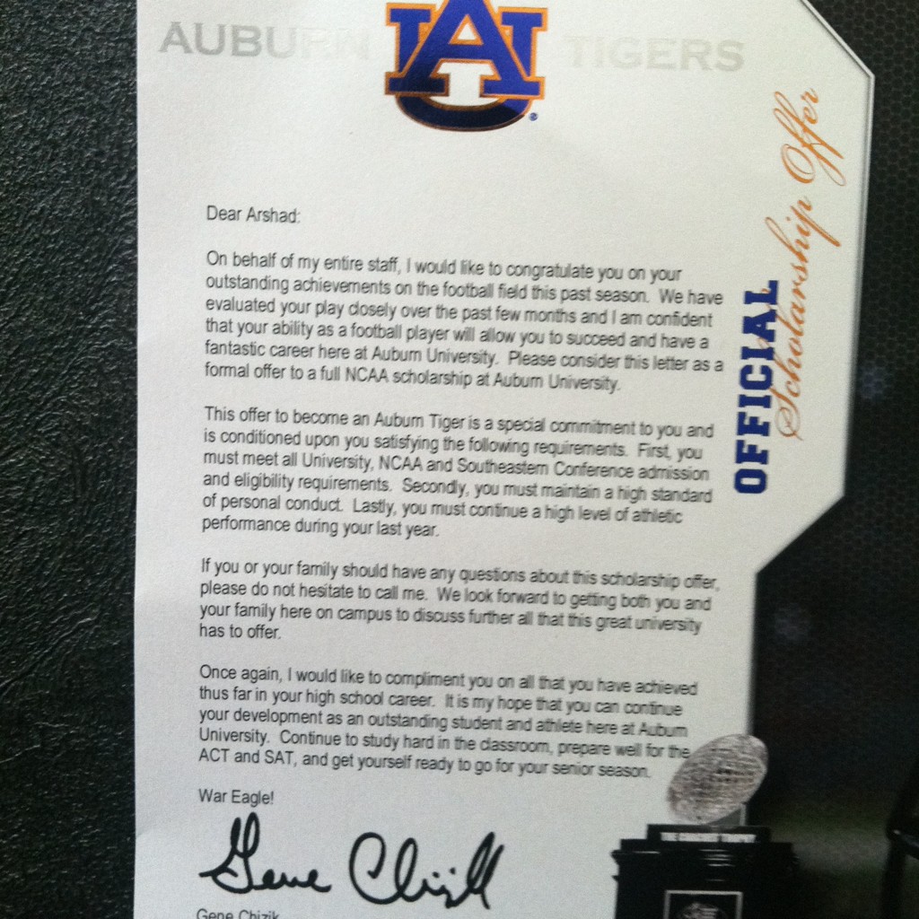 Athletic Scholarship Offer Letter Template