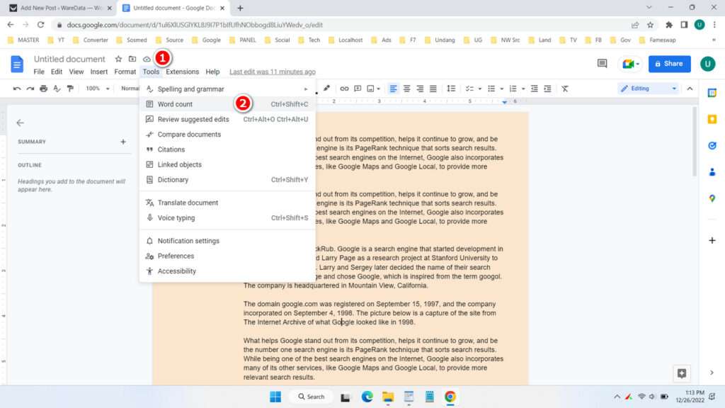 How to Check Word Count on Google Docs WareData Tech enthusiast