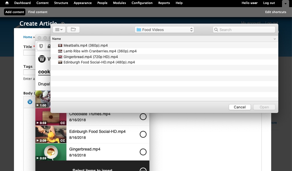 Upload and Insert Media in Drupal Warpwire