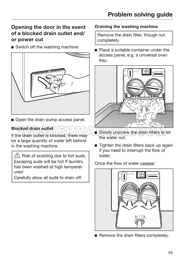Miele WWD 320 WCS W1 Washing Machine Operating Instructions