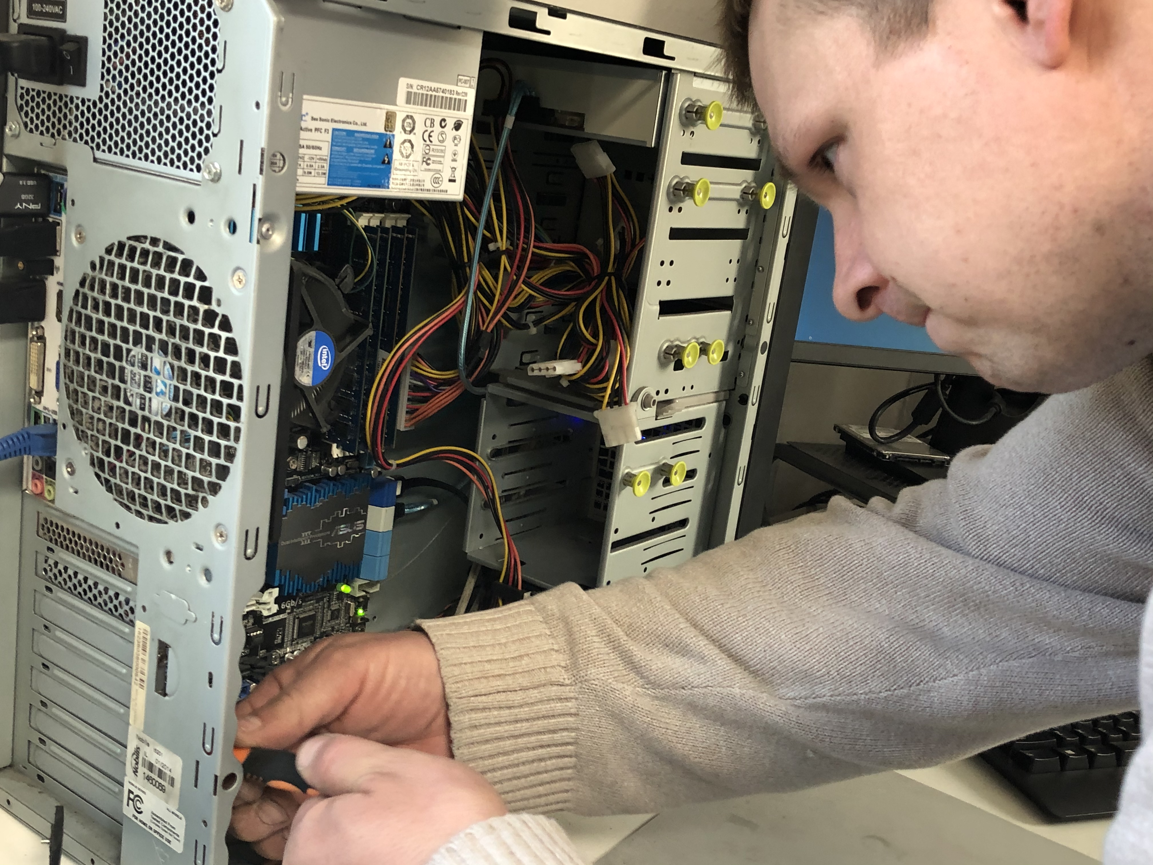 Computer repair at Collett Systems in West Bend