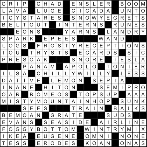 December 2019 Crossword Answer Key Washingtonian (DC)