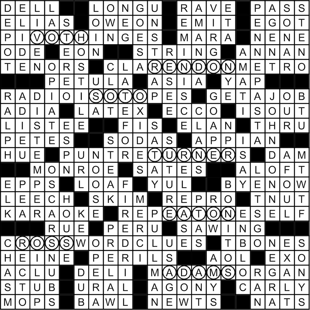January 2020 Crossword Answer Key Washingtonian (DC)