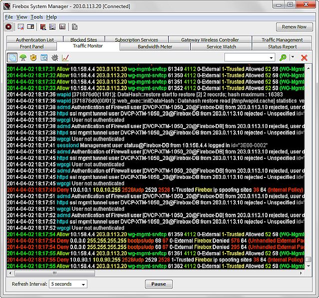 Device Log Messages (Traffic Monitor)