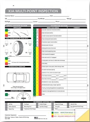 Multi-Point Inspection Form, Kia
