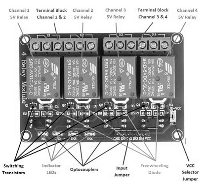 4 Channel Relay Module : Datasheet & Its Applications