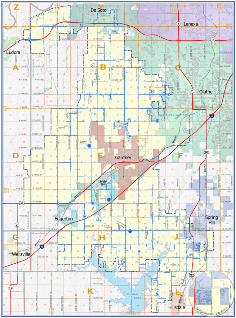 Map of Service Area Water District 7