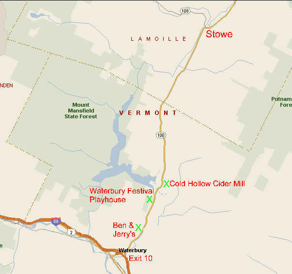 Waterbury Festival Playhouse Map and Directions