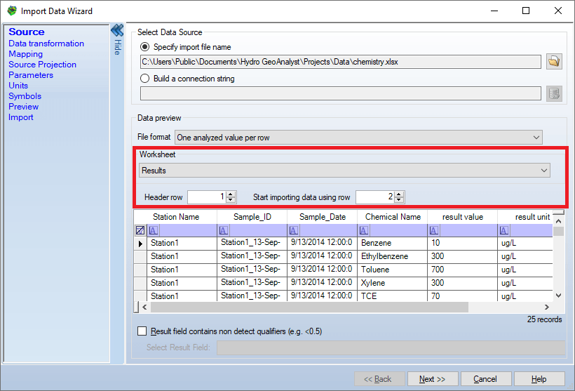 Import Data > Samples
