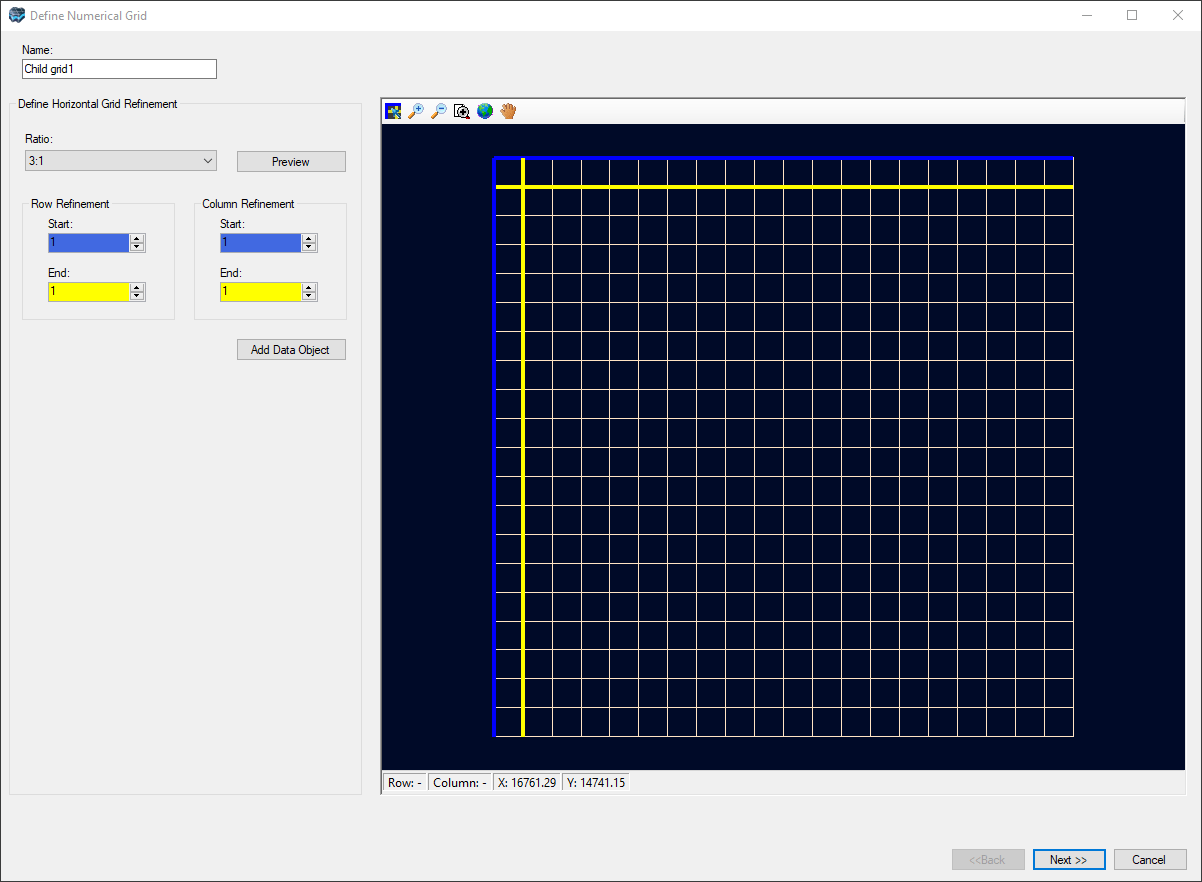 Defining Grids/Meshes > Define Finite Difference Grid > Define Child