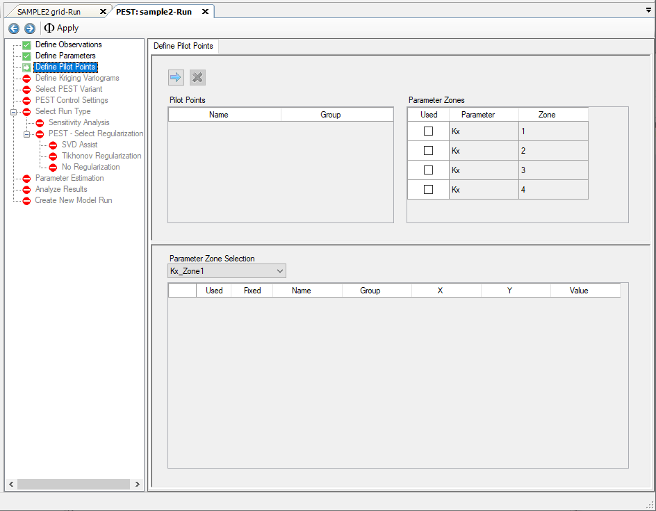 Quick Start Tutorials > PEST with Pilot Points