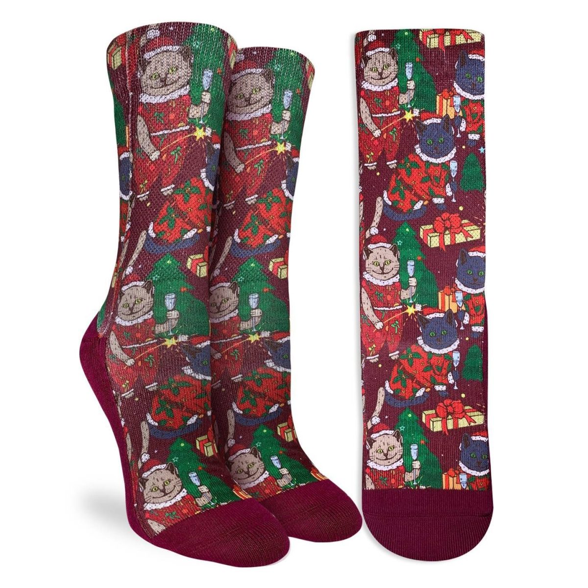 Women's Socks, Christmas Cats Watsons Chelsea Bazaar