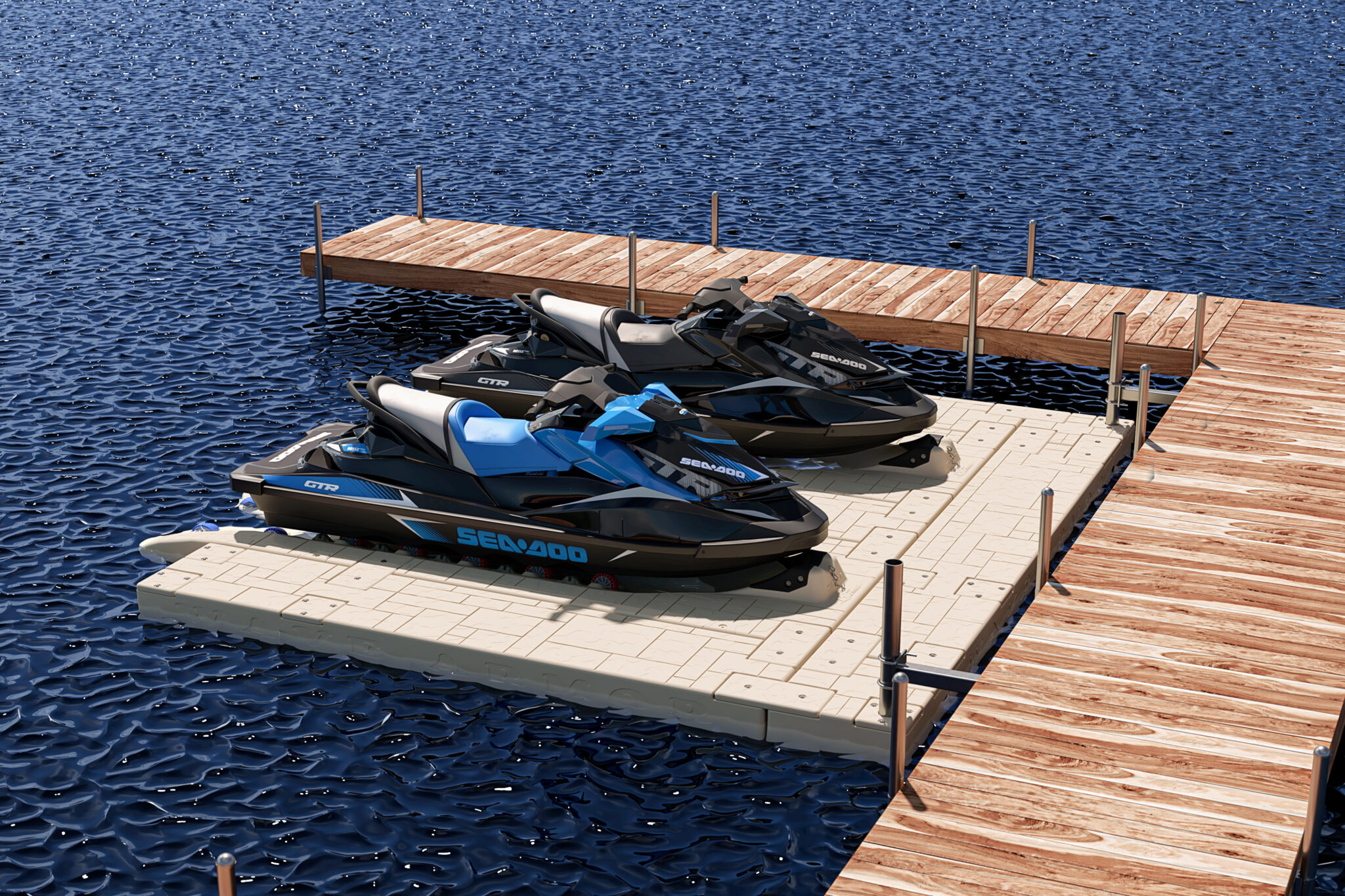 Pro Side Extension Deck with Connection Kit Wave Armor Floating Docks