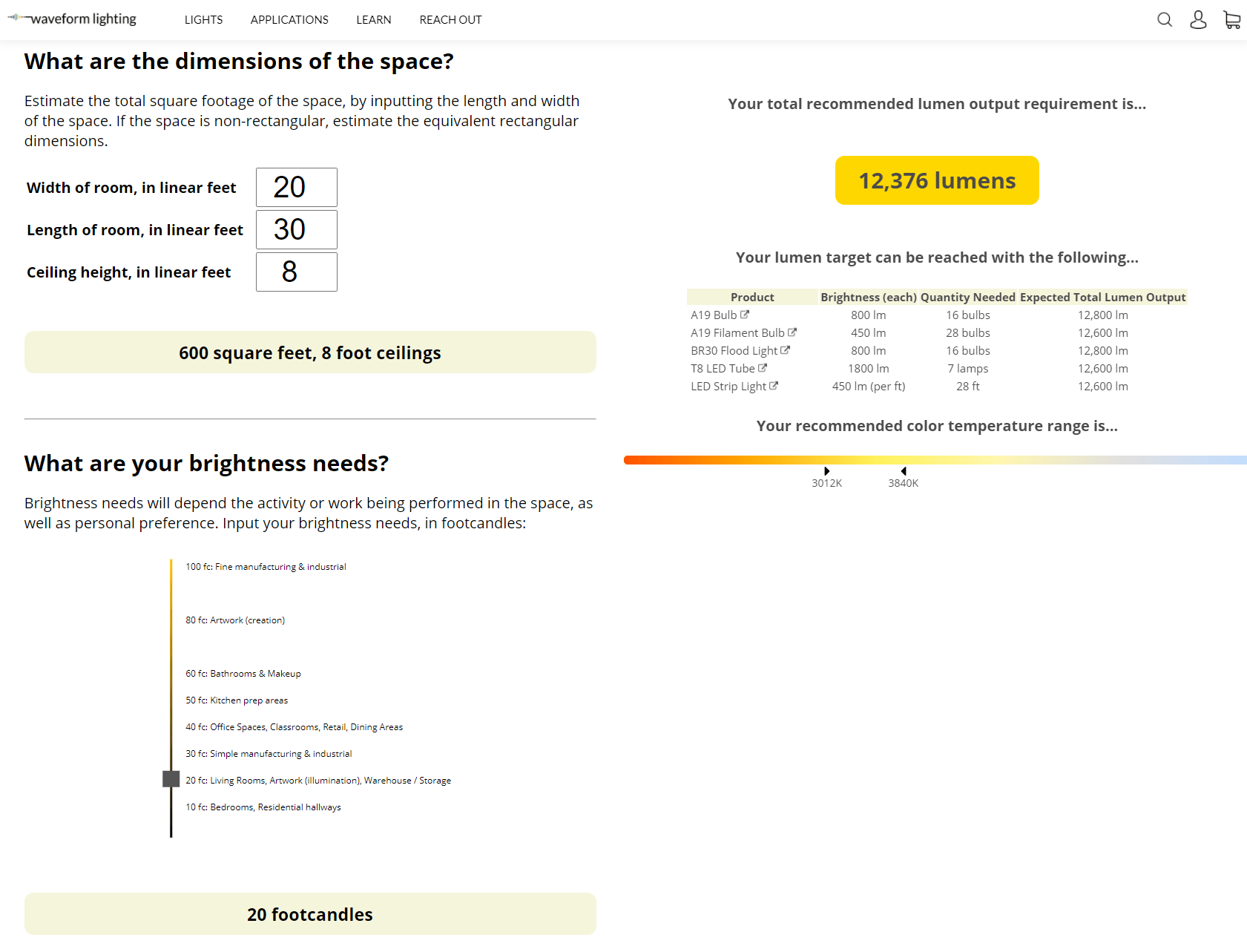 How do I know how many bulbs I need for my space? Waveform Lighting