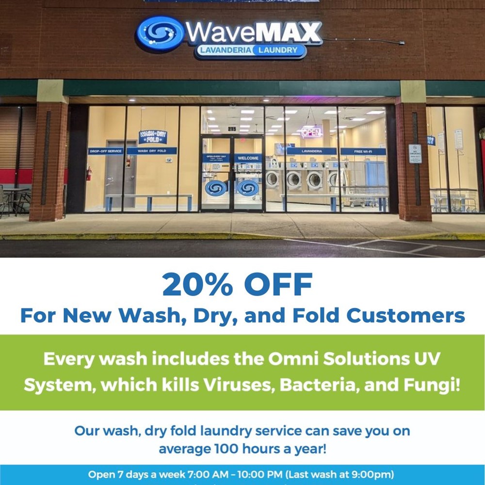 20 off Wash, Dry and Fold WaveMAX Gaithersburg MD