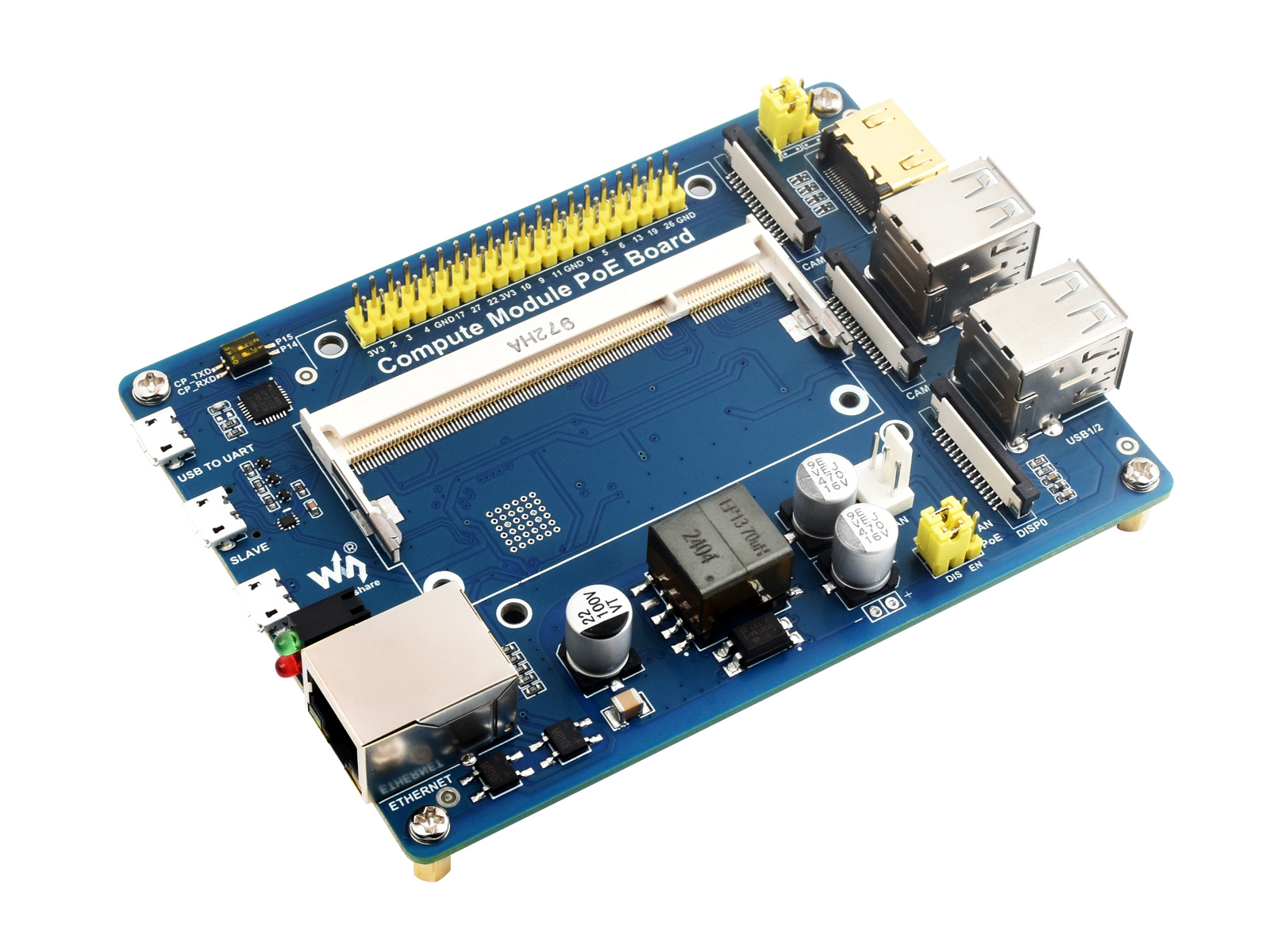 Compute Module IO Board with PoE Feature, for Raspberry Pi CM3 / CM3L