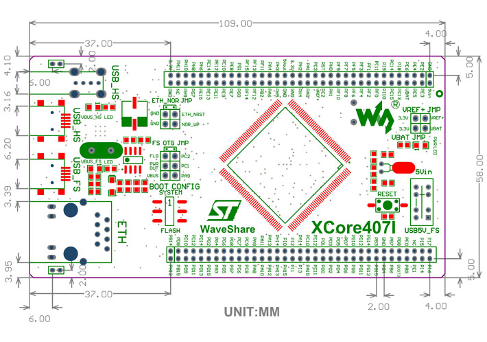 STM32 development board Cortex M4 XCore407I