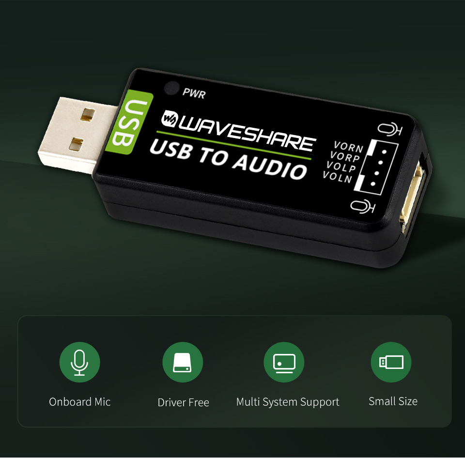 USB Sound Card, DriverFree, for Raspberry Pi / Jetson Nano Điện tử ProE