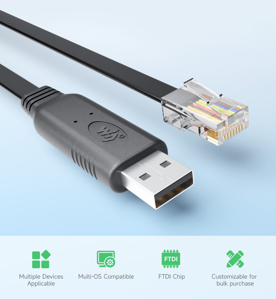 Industrijski USB na RJ45 kabl, FT232RL čip, 1.8m, console cable - malina314