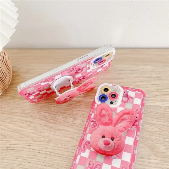 Pink Rabbit iPhone Case with Holder Waw Cases