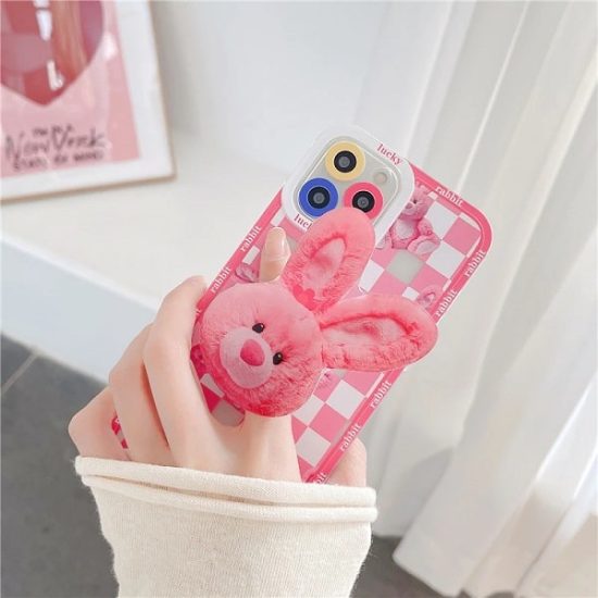 Pink Rabbit iPhone Case with Holder Waw Cases