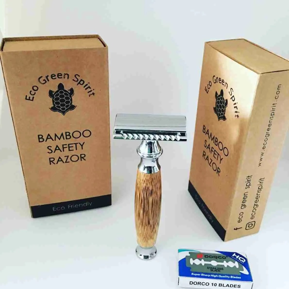Eco Friendly Bamboo Razor with Recycled Stainless Steel Blades