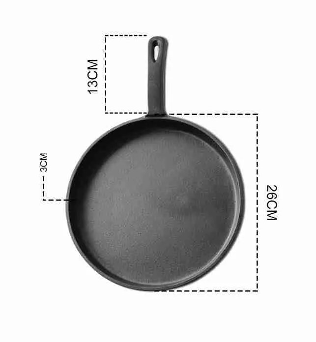Round Cast Iron Frying Pan for Campfire Cooking Recyclable Frying Pan