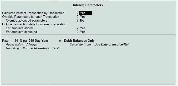 Interest Calculation in Tally ERP9 Waytosimple