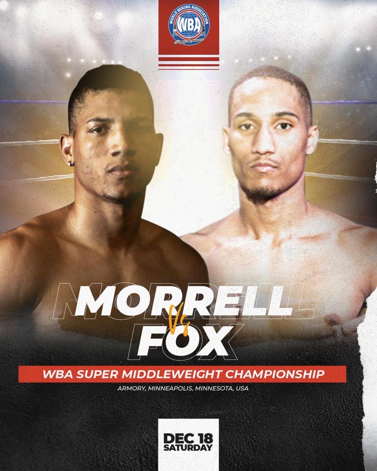 Morrell defends against Fox in Armory on Saturday World Boxing