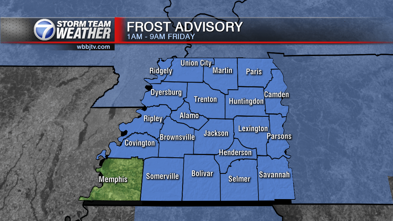 Frost Advisory Issued for West Tennessee WBBJ TV